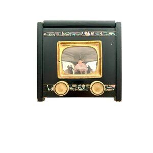 Trinket Box Dancing Ballerina Wind Up TV Music Box Lacquered Rare Vintage Gift